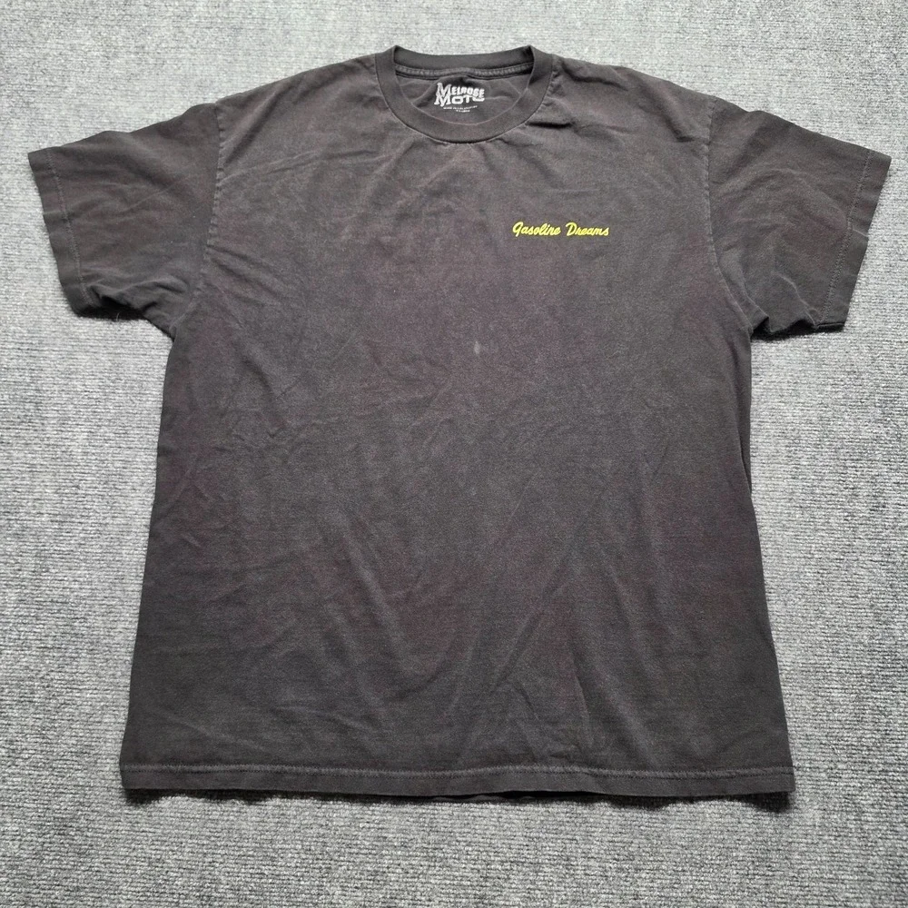 Melrose Moto Gasoline Dreams Los Angeles Motorcycle T-Shirt Mens XL Black Double